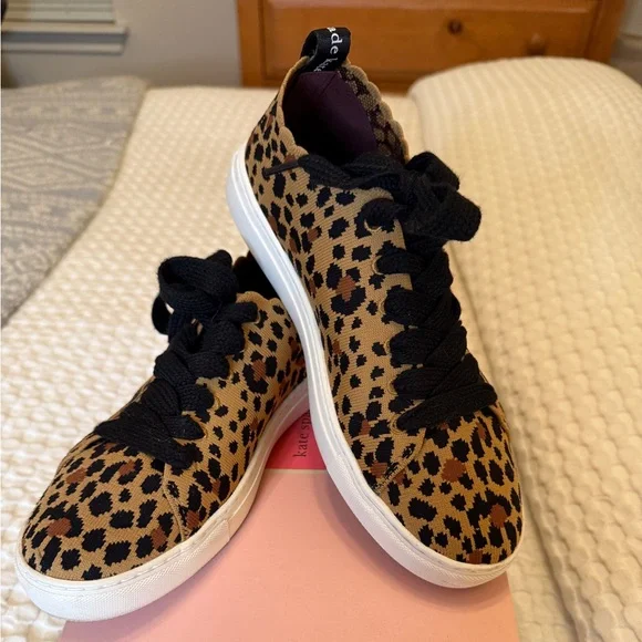 Kate Spade Leopard Print Sneakers with Black Accents - Picture 3 of 6